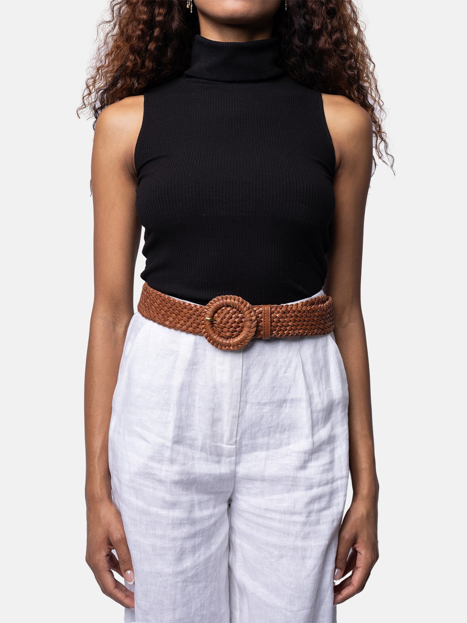 RE:DESIGNED Henley Gürtel Walnut Flechtleder 5 cm