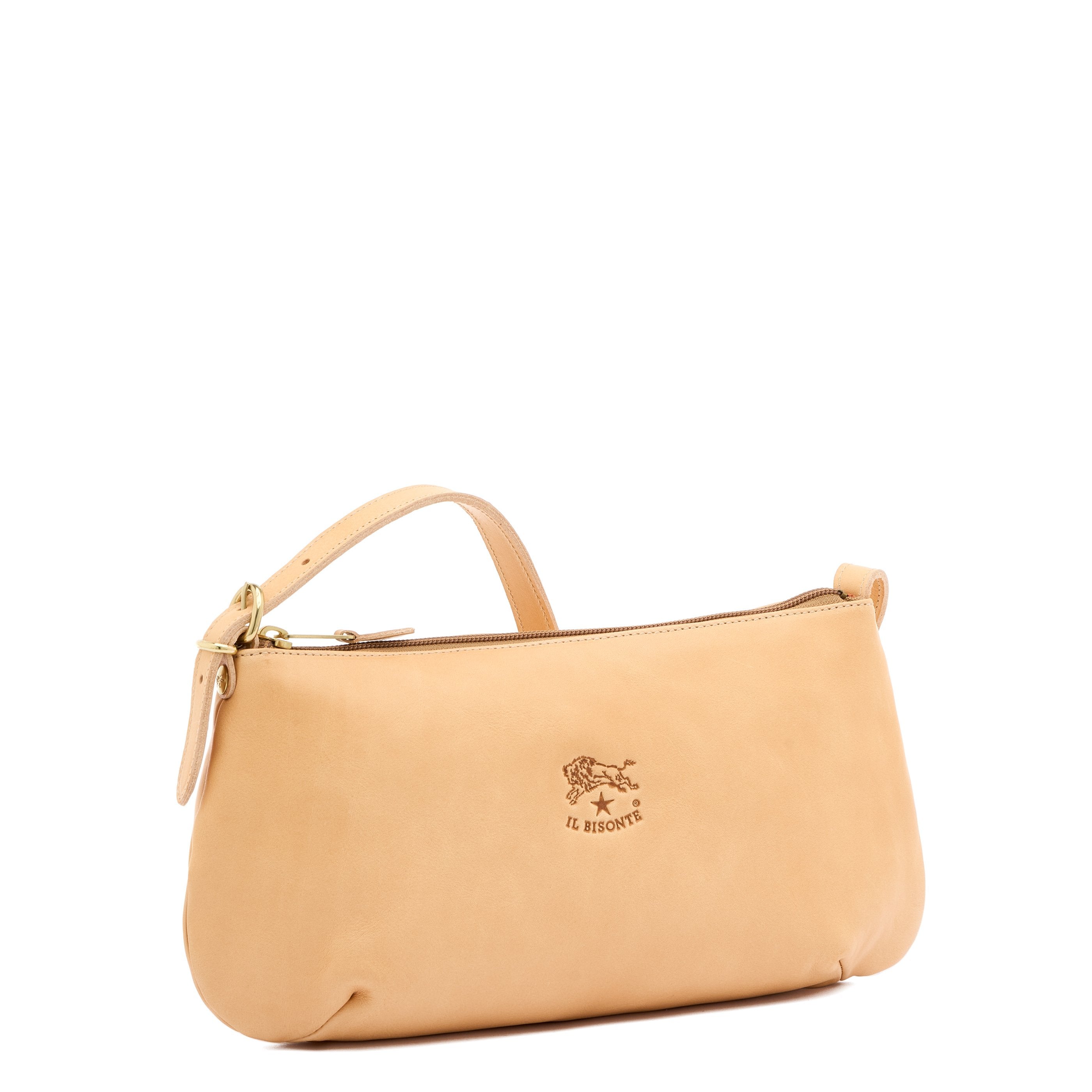 Il Bisonte Schultertasche Damen Vollleder natur kompakt