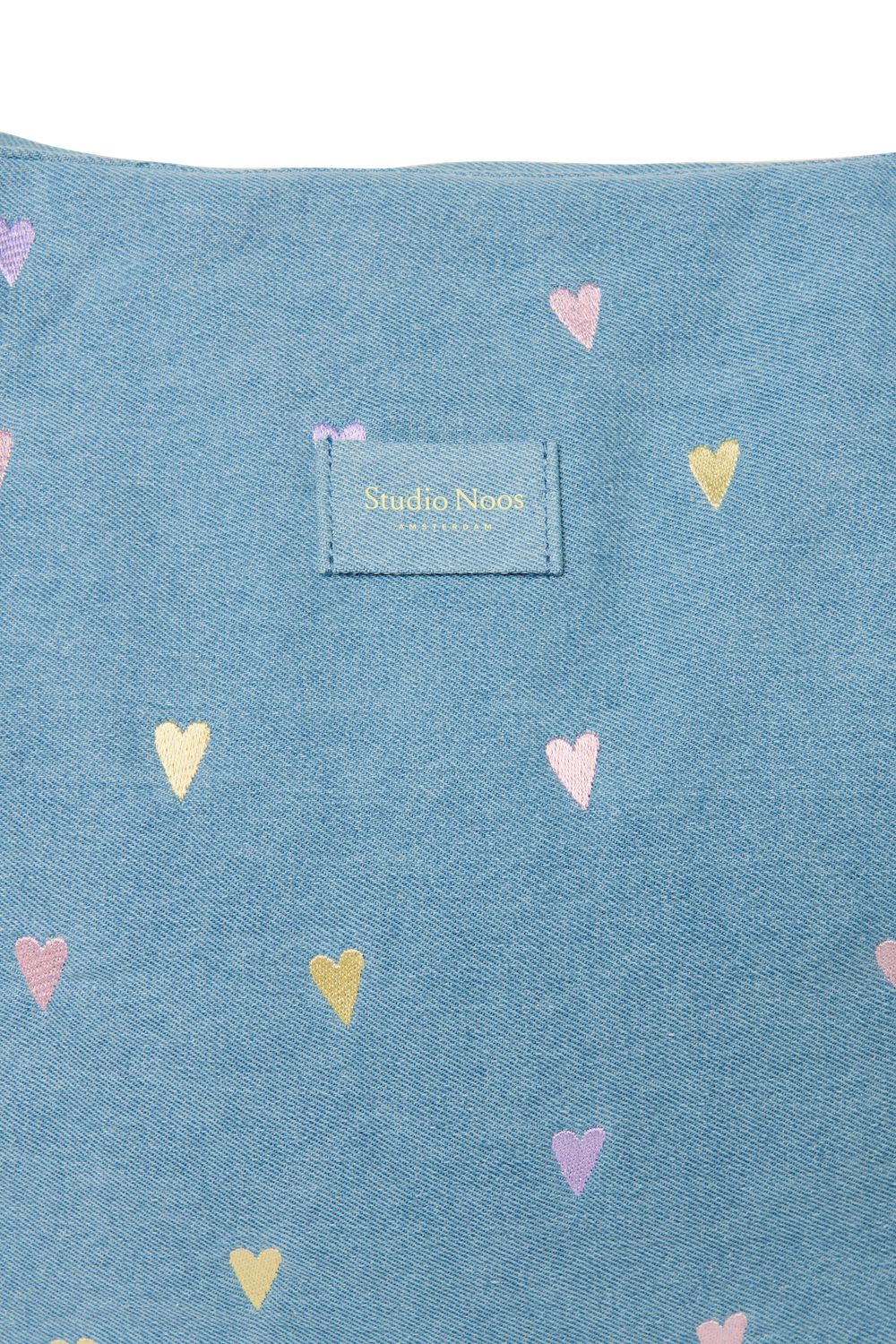 Studio Noos Denim Mom Bag Tasche Light Blue Hearts Jeans