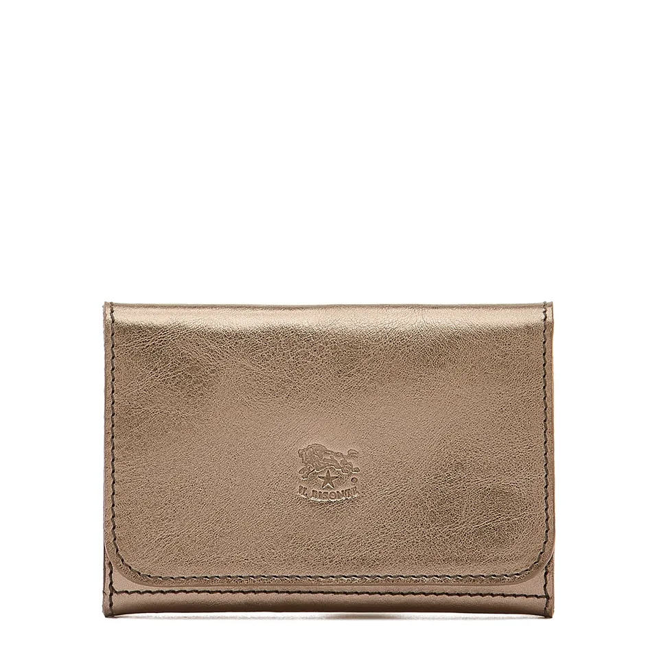 Il Bisonte Galileo Kartenetui bronze metallic Vollleder