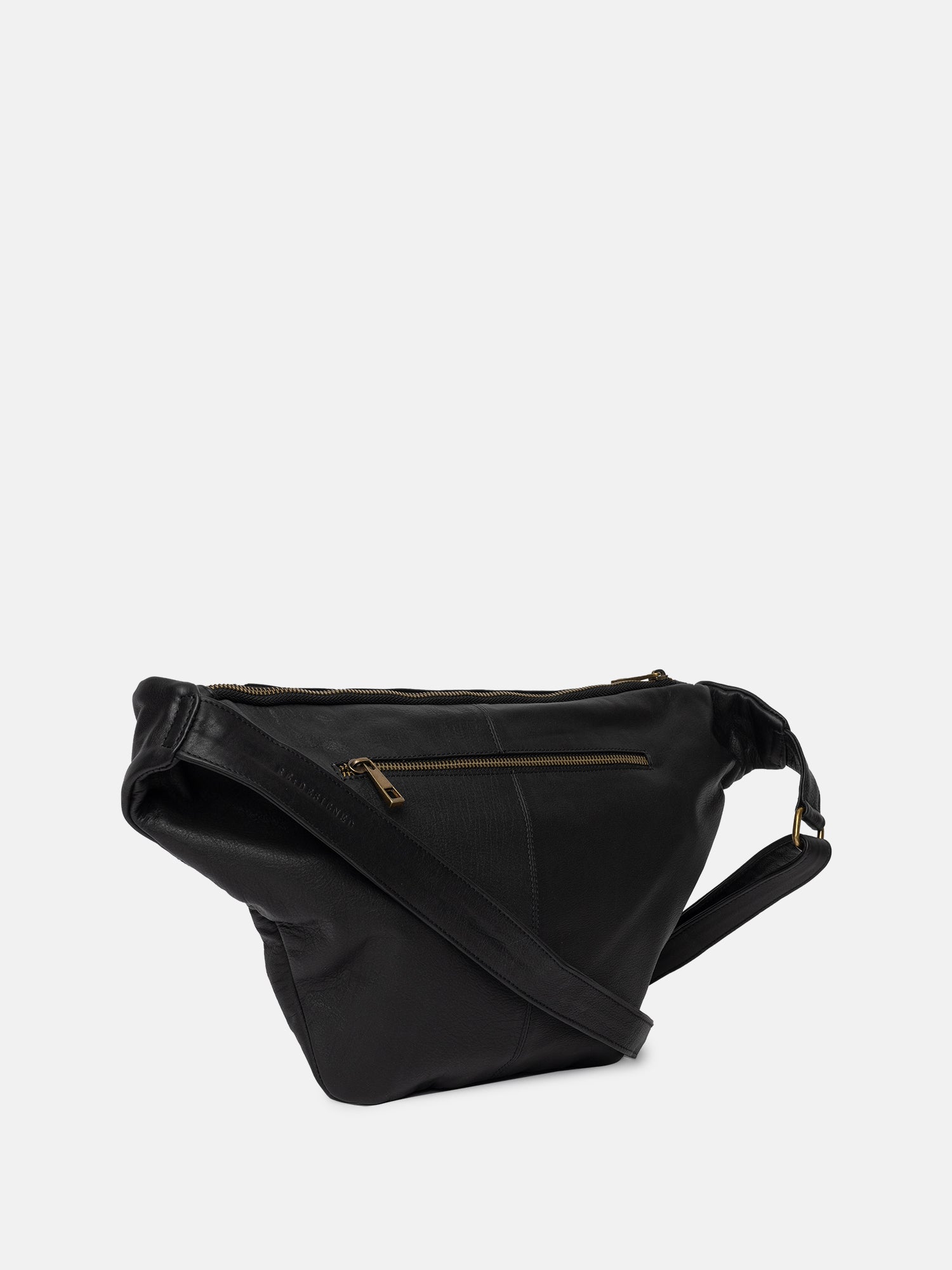 RE:DESIGNED Merla Urban Bauchtasche Schwarz Vollleder