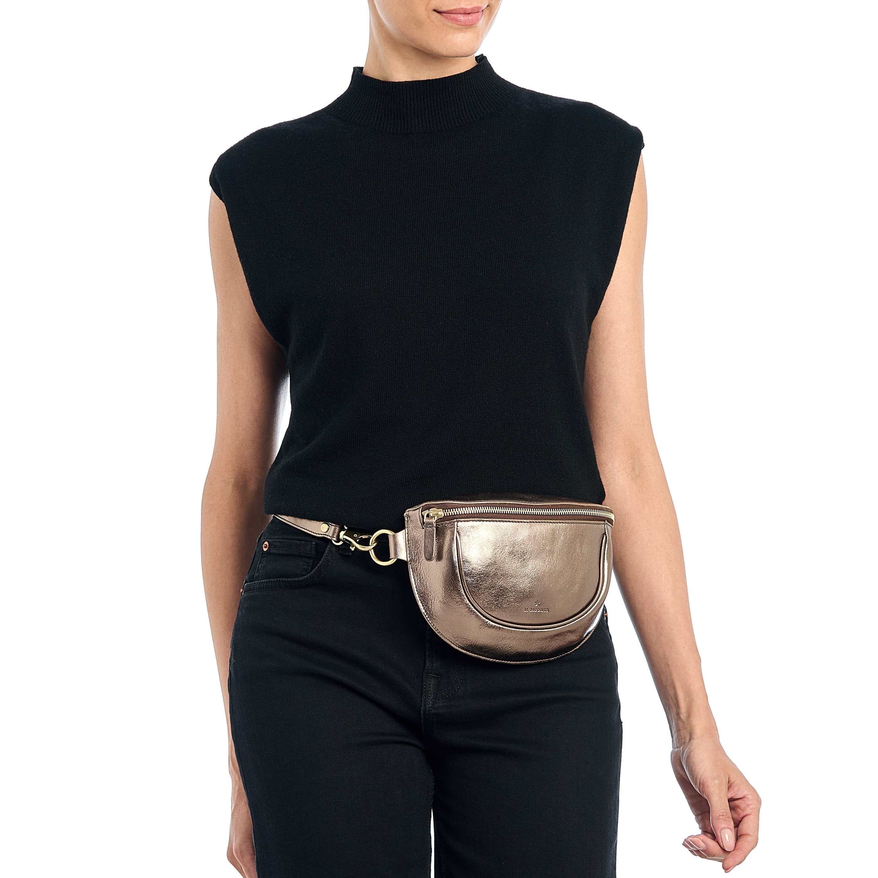 Il Bisonte Oliveta Bauchtasche Bronze Metallic-Leder