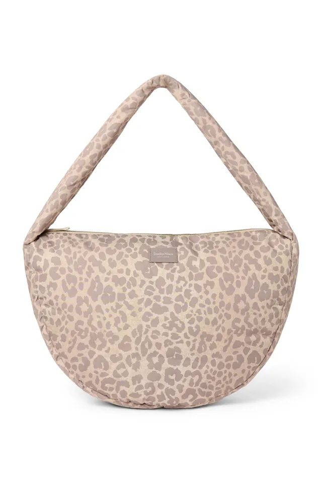Studio Noos Puffy Cross Body Bag Umhängetasche Beige Leopard