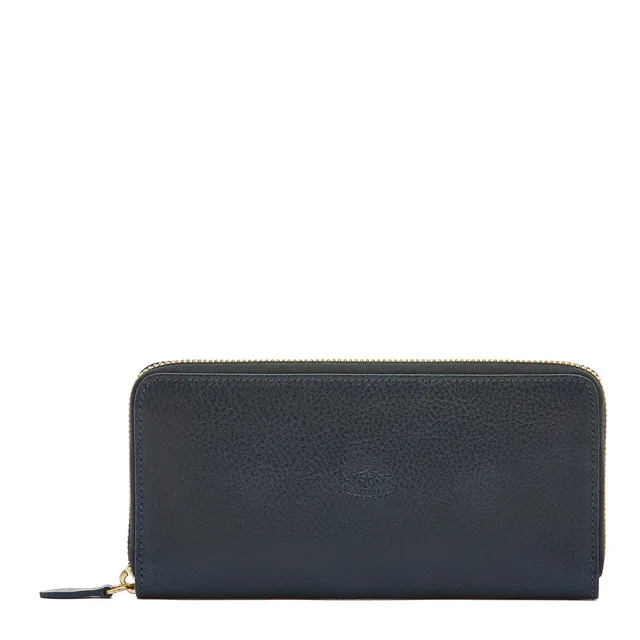 Il Bisonte Ametista Geldbörse Zip blau Vollleder Damen
