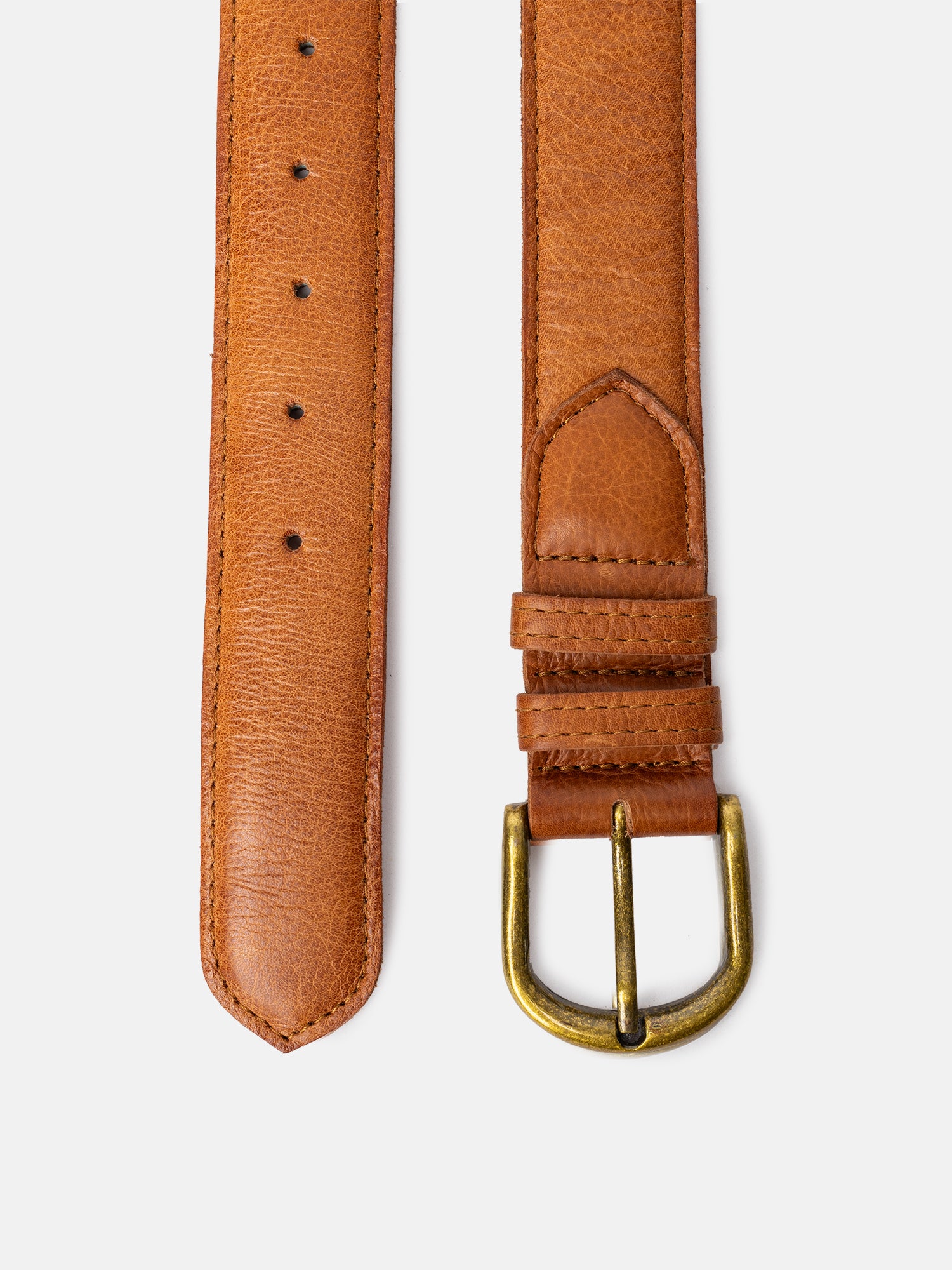 RE:DESIGNED Hyas Wide Gürtel Burned Tan Vollleder 3,5 cm