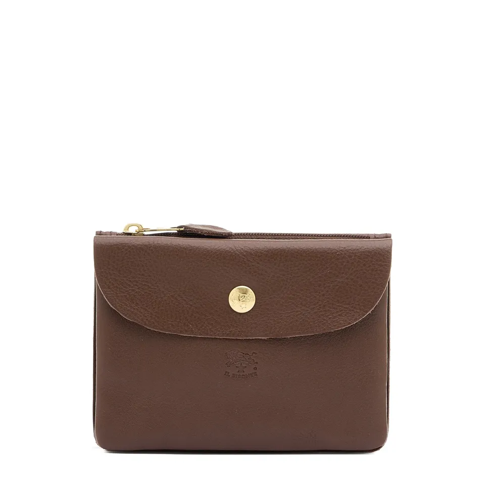 Il Bisonte Clutch Vollleder Tabakbraun 3 Fächer