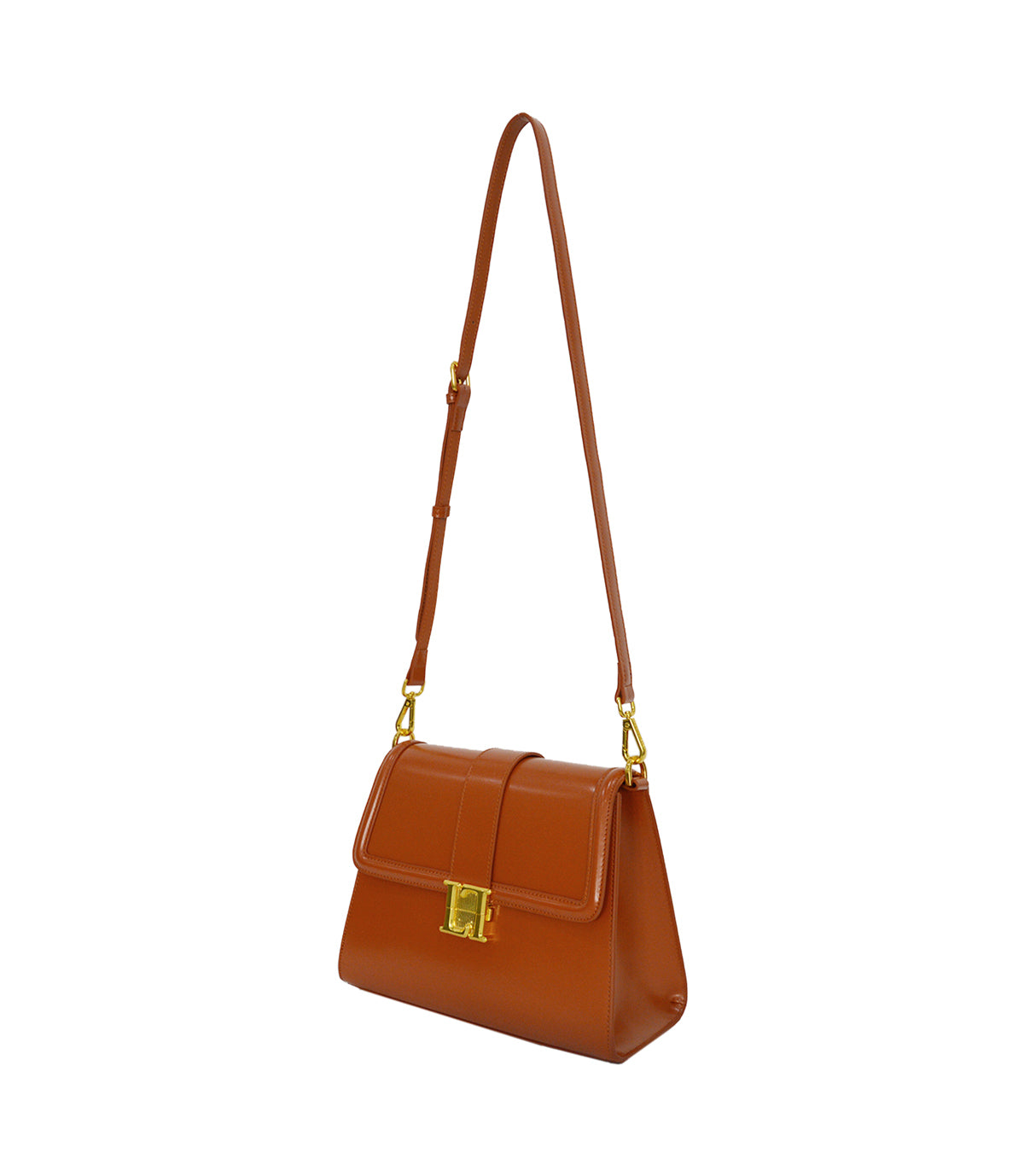 Lamarthe Bella Schultertasche Cognac Spaltleder