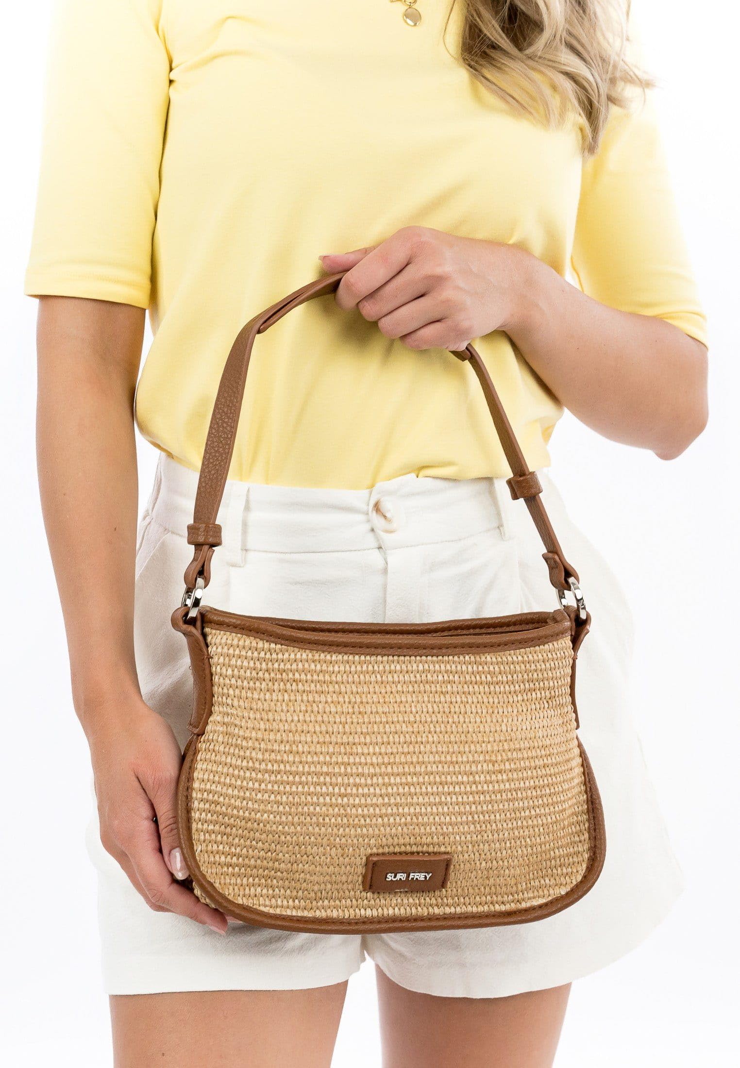 SURI FREY Cady Shoulder Bag Schultertasche Sand gewebt
