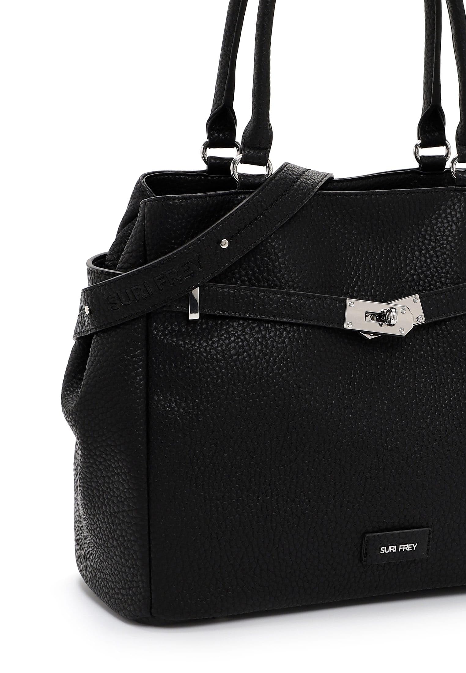 SURI FREY Leony Cityshopper M Handtasche Black genarbt