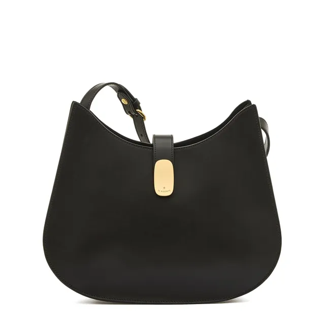 Il Bisonte Atelier Hobo-Tasche nero Messing-Verschluss