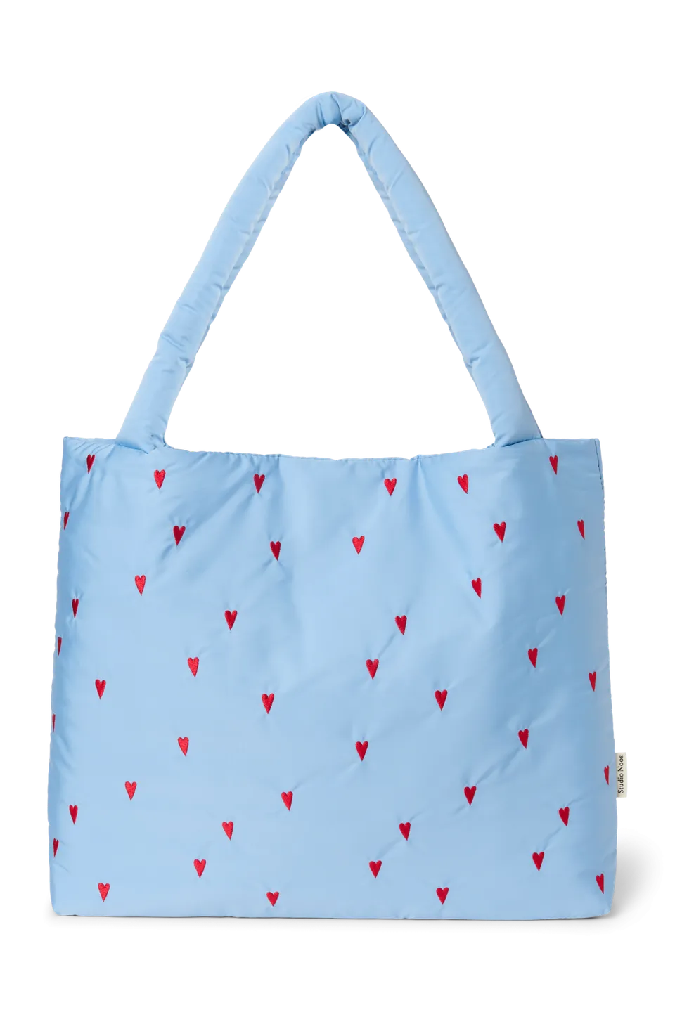 Studio Noos Puffy Mom Bag Shopper Light Blue Hearts