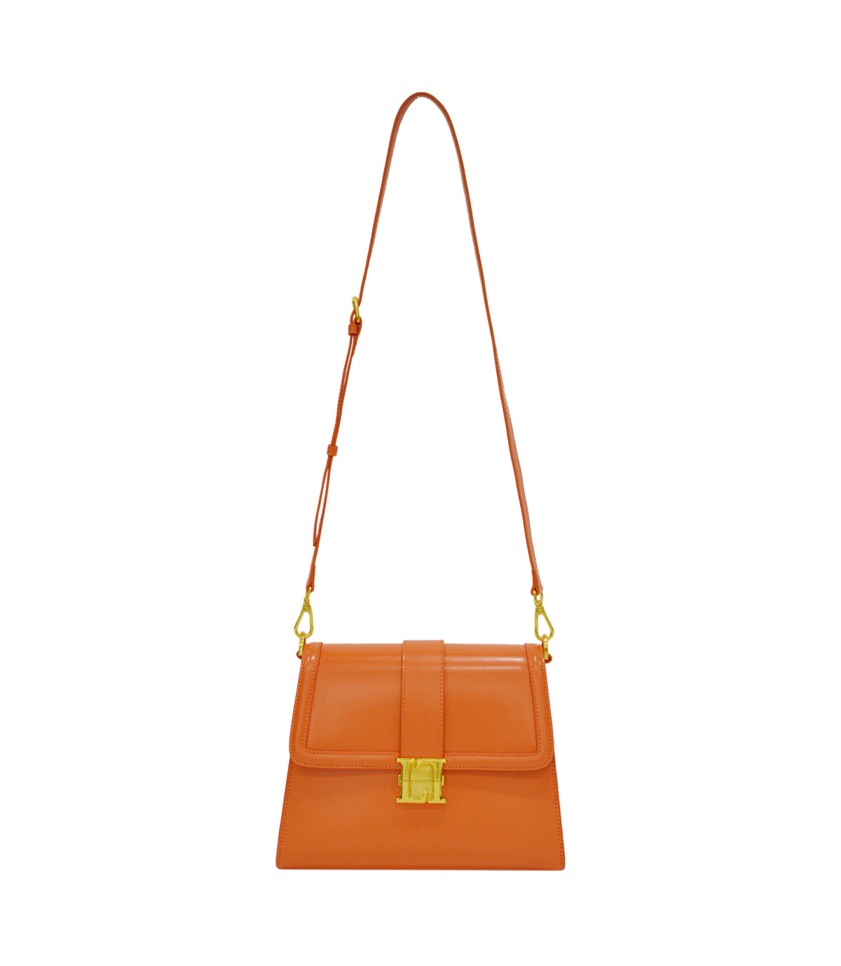 Lamarthe Bella Schultertasche Orange Spaltleder