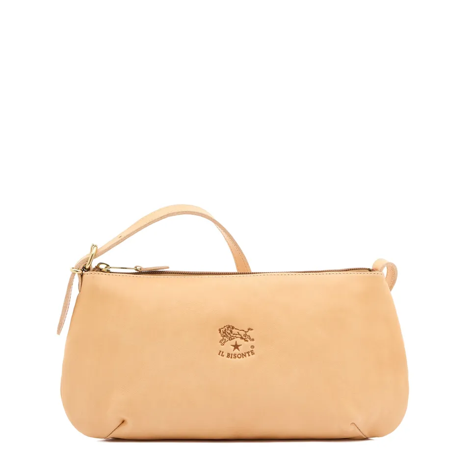 Il Bisonte Schultertasche Damen Vollleder natur kompakt