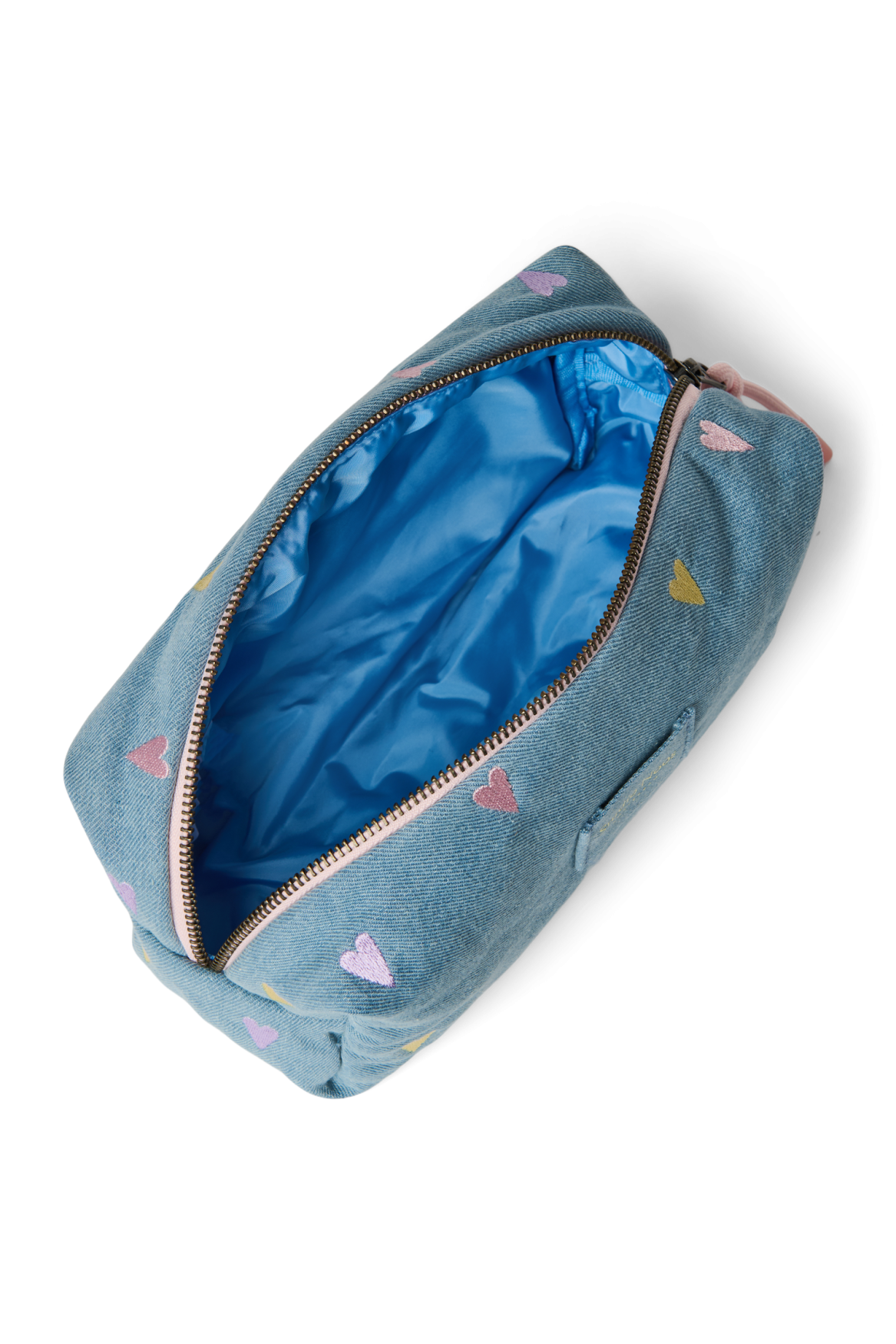 Studio Noos Denim Pouch Täschchen Light Blue Hearts Denim