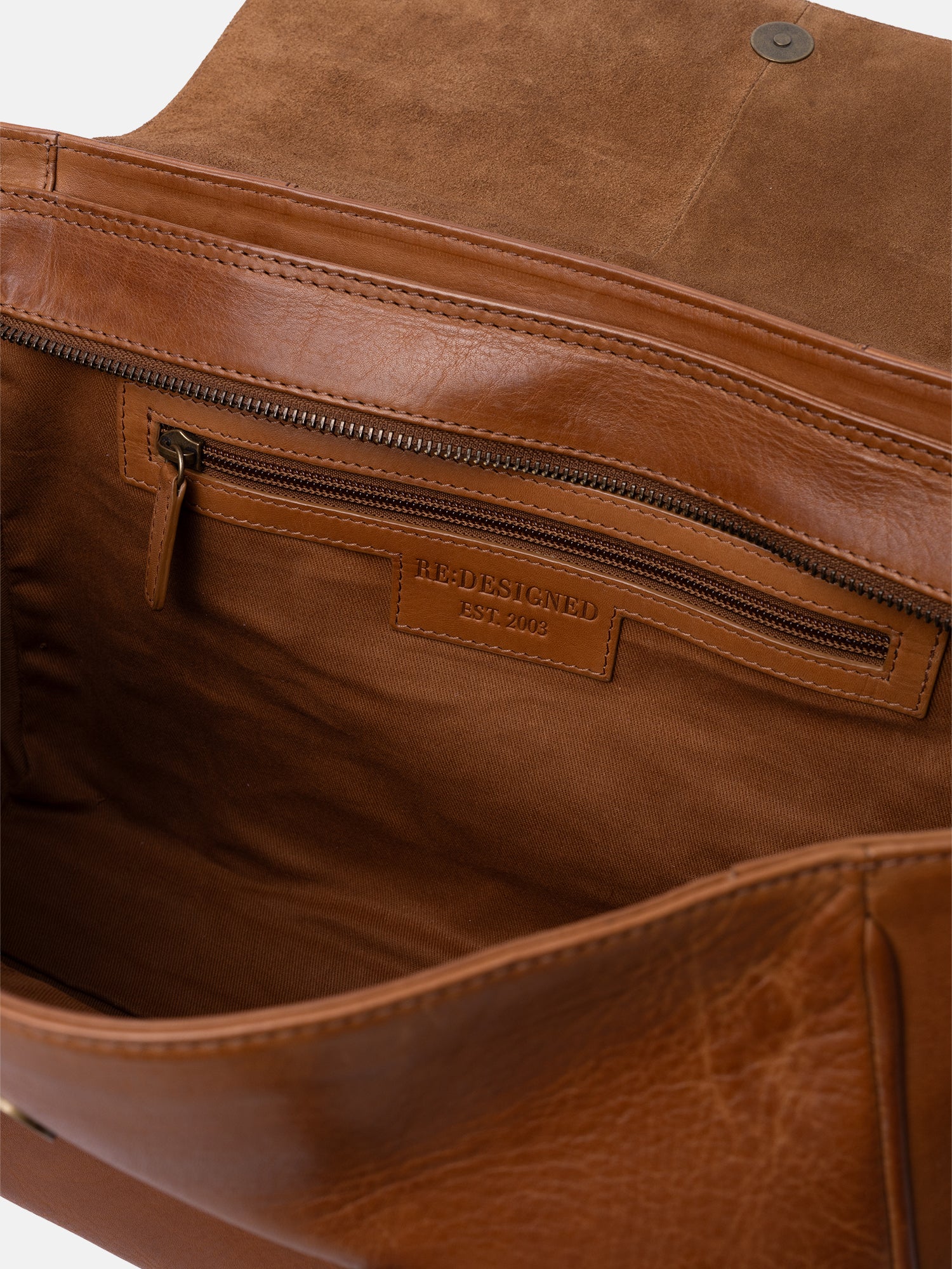 RE:DESIGNED Sisu Big Handtasche Tan Vollleder