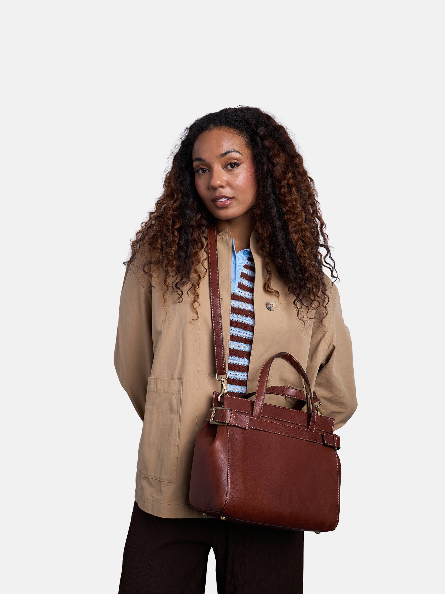 RE:DESIGNED Siri Small Handtasche Cognac Vollleder