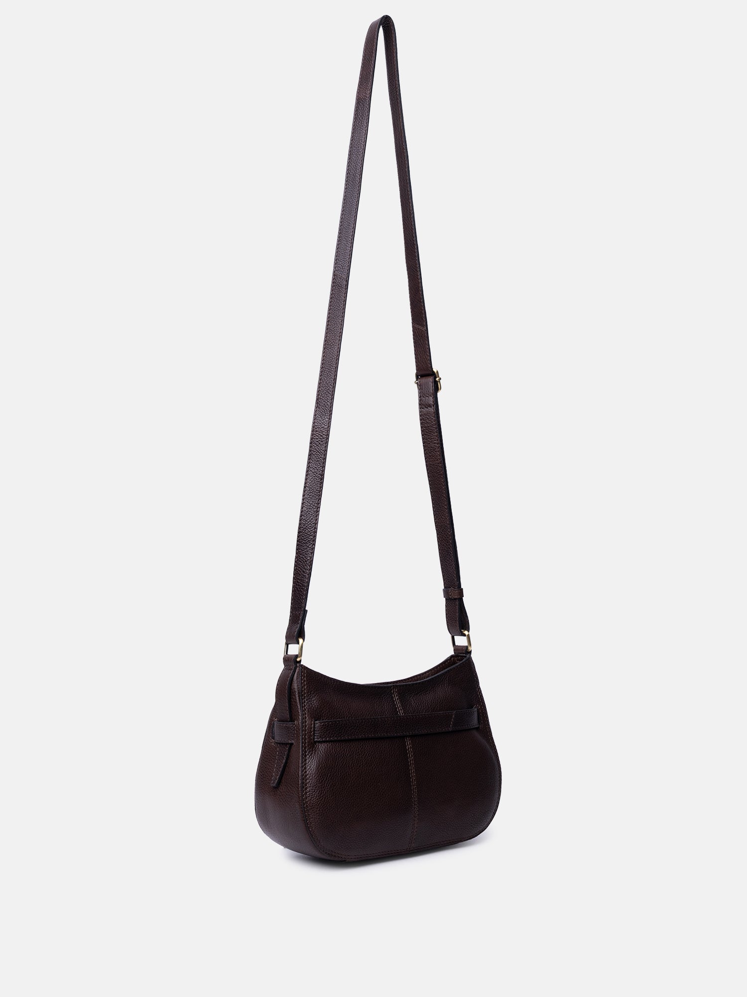 RE:DESIGNED Sif Small Umhängetasche Dunkelbraun Leder