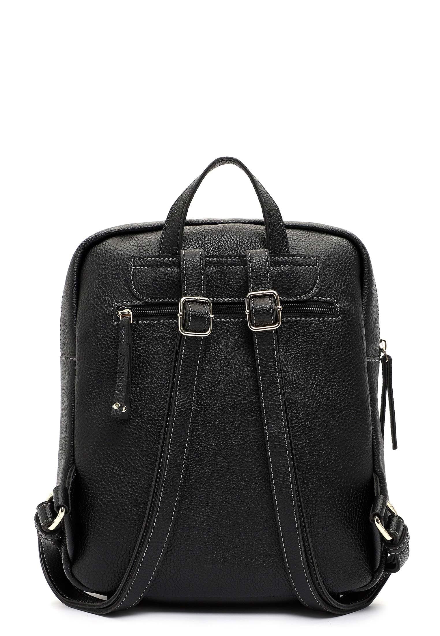 SURI FREY Orry Rucksack Schwarz Genarbt 26 cm