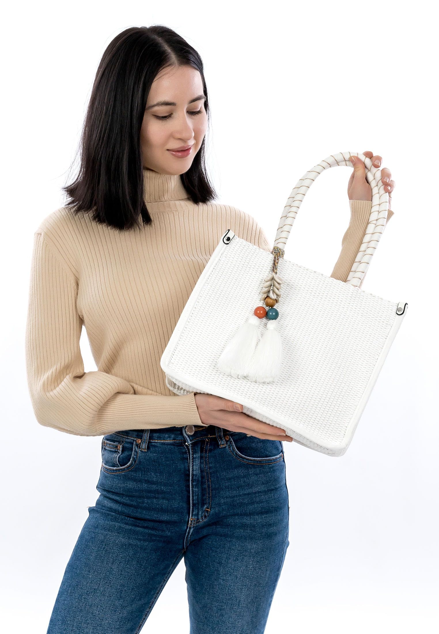 SURI FREY Kirsty Cityshopper M Schultertasche White Bast