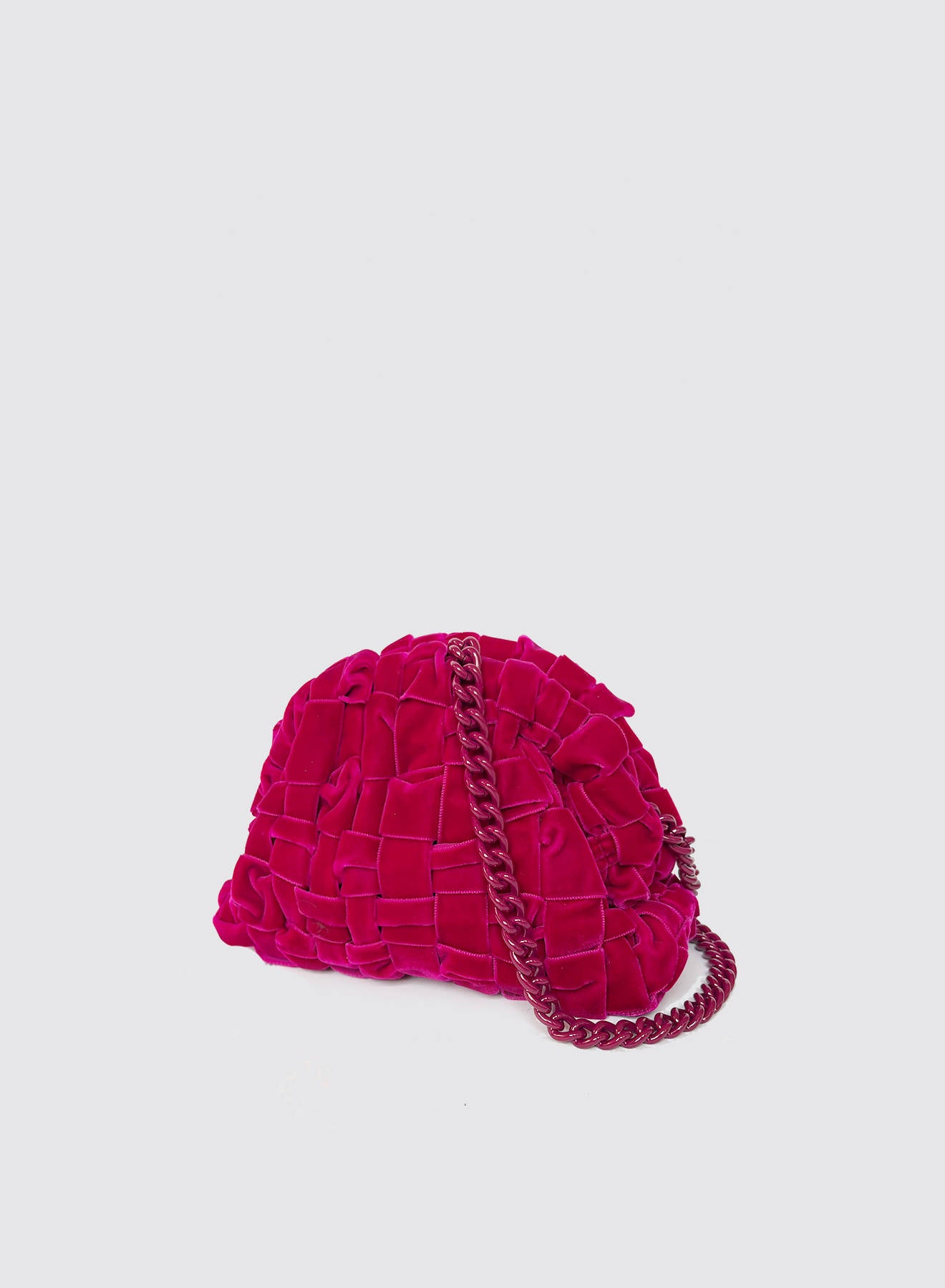 Maria la Rosa Velvet Mini Bag Clutch Fuchsia Samt