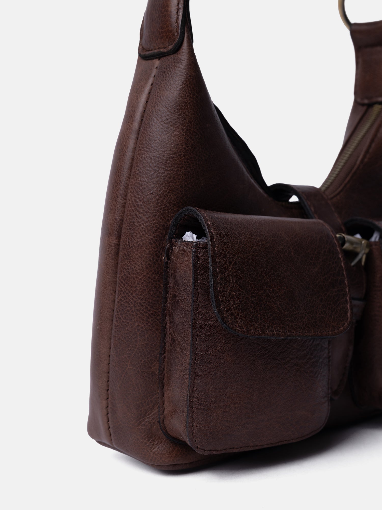 RE:DESIGNED Solvej Small Umhängetasche Woodsmoke Vollleder
