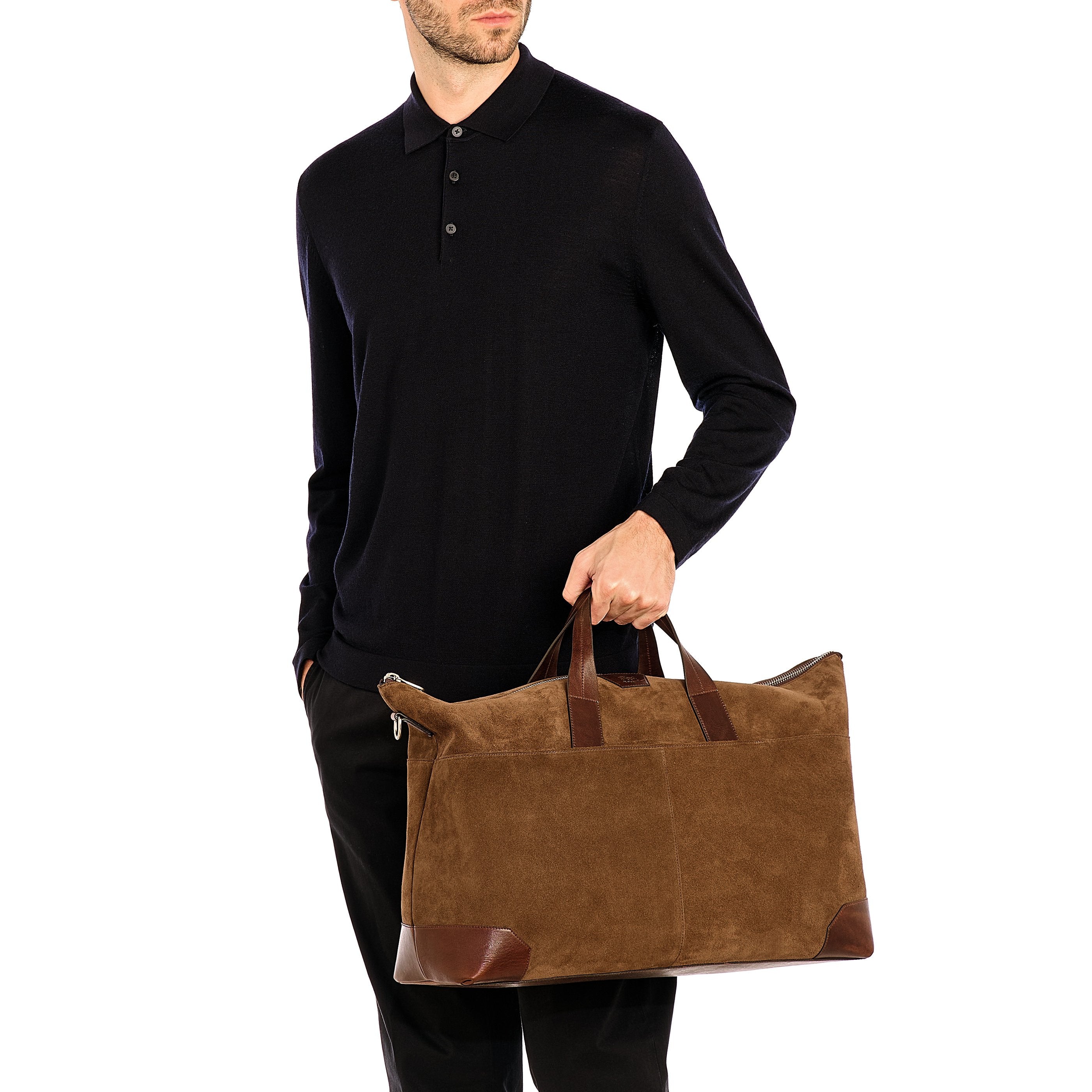 Il Bisonte Galileo Reisetasche Testa di Moro Suede