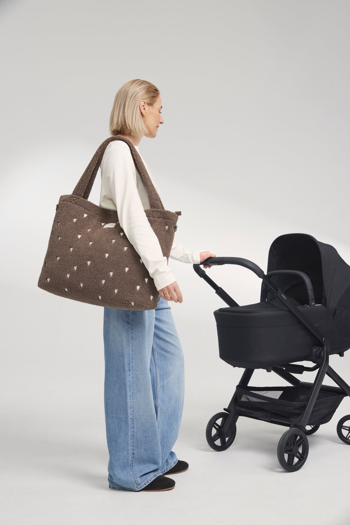 Studio Noos Teddy Diaper Bag Wickeltasche Brown Hearts