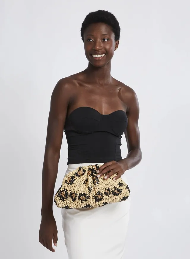 Maria la Rosa Game Bag Crochet Animalier Clutch Leo