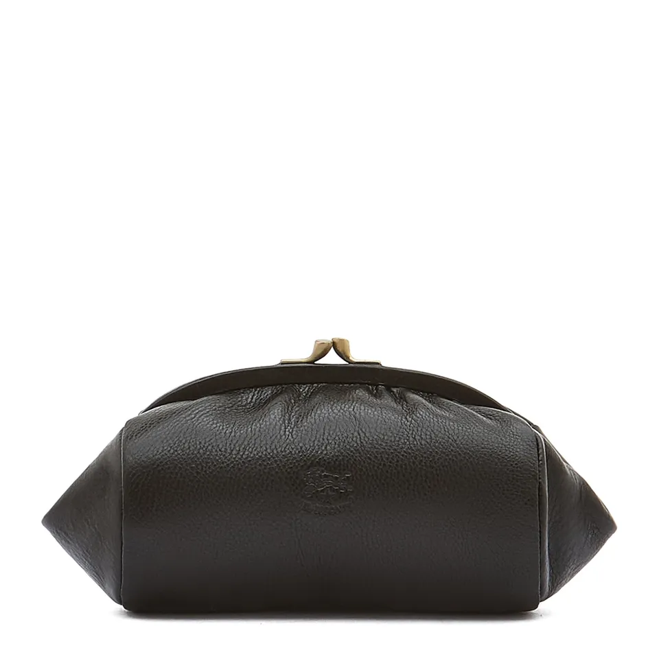 Il Bisonte Beauty Case Leder schwarz