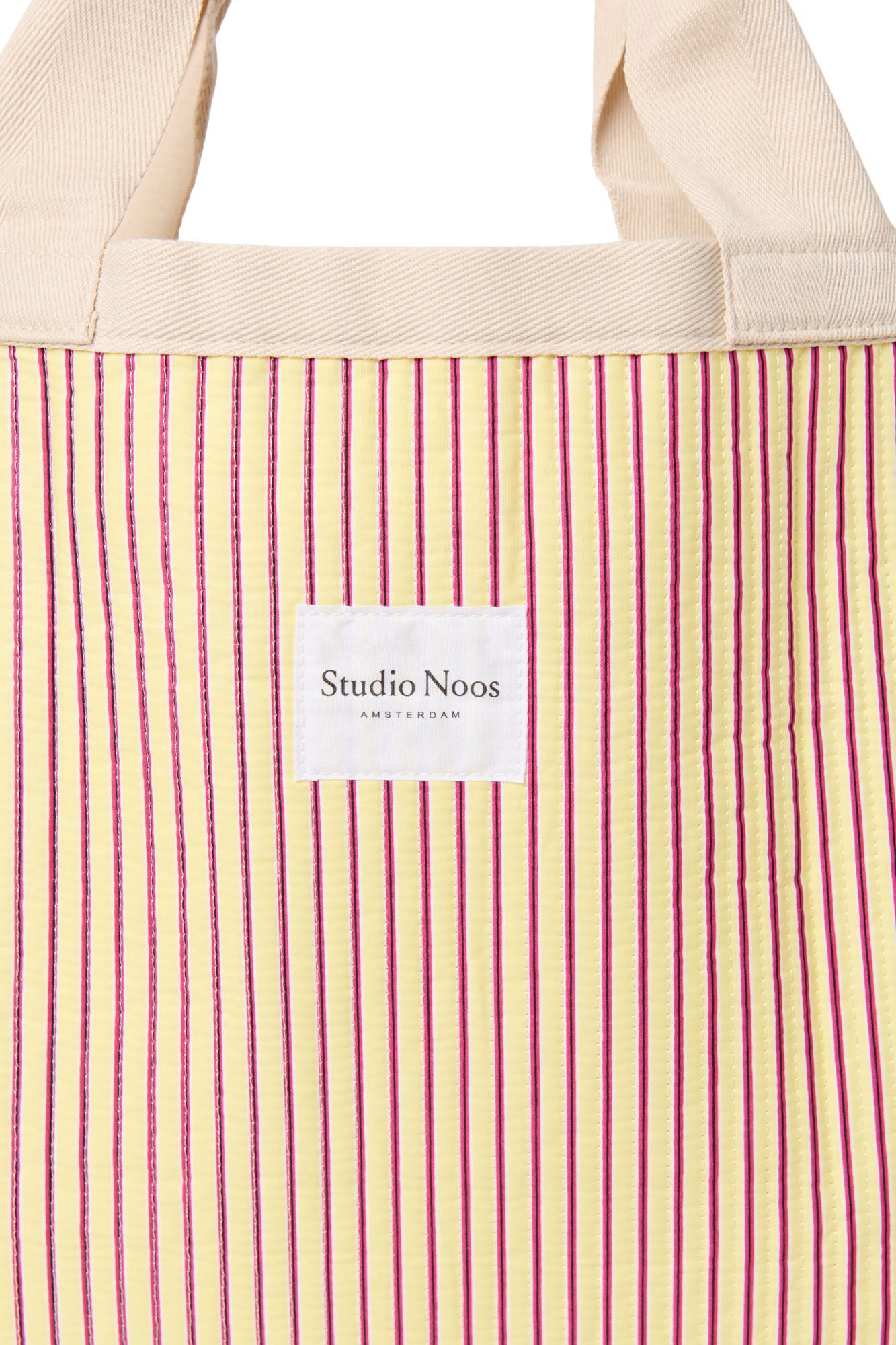 Studio Noos Poplin Striped Beach Bag Strandtasche Butter Yellow