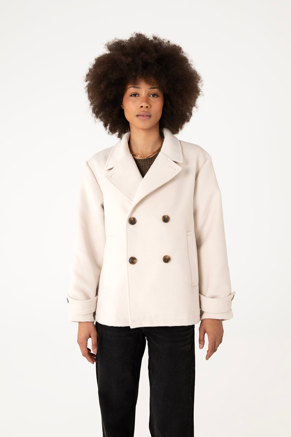 Matt & Nat Ria Wollmantel Damen schwarz vegan