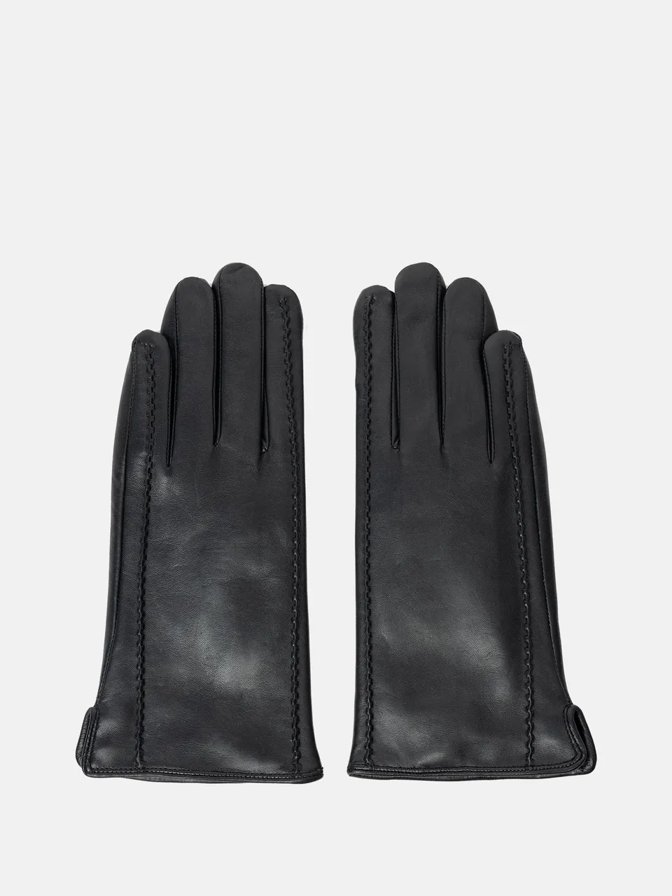 RE:DESIGNED Kira Lederhandschuhe Schwarz Fleece