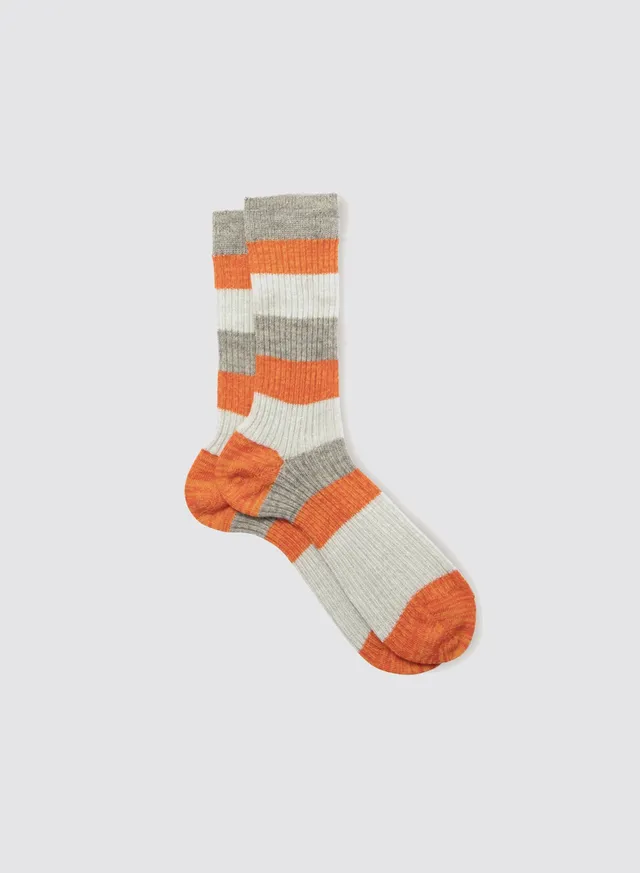 Maria la Rosa WDA17GI0146 Socken Orange Wollstreifen