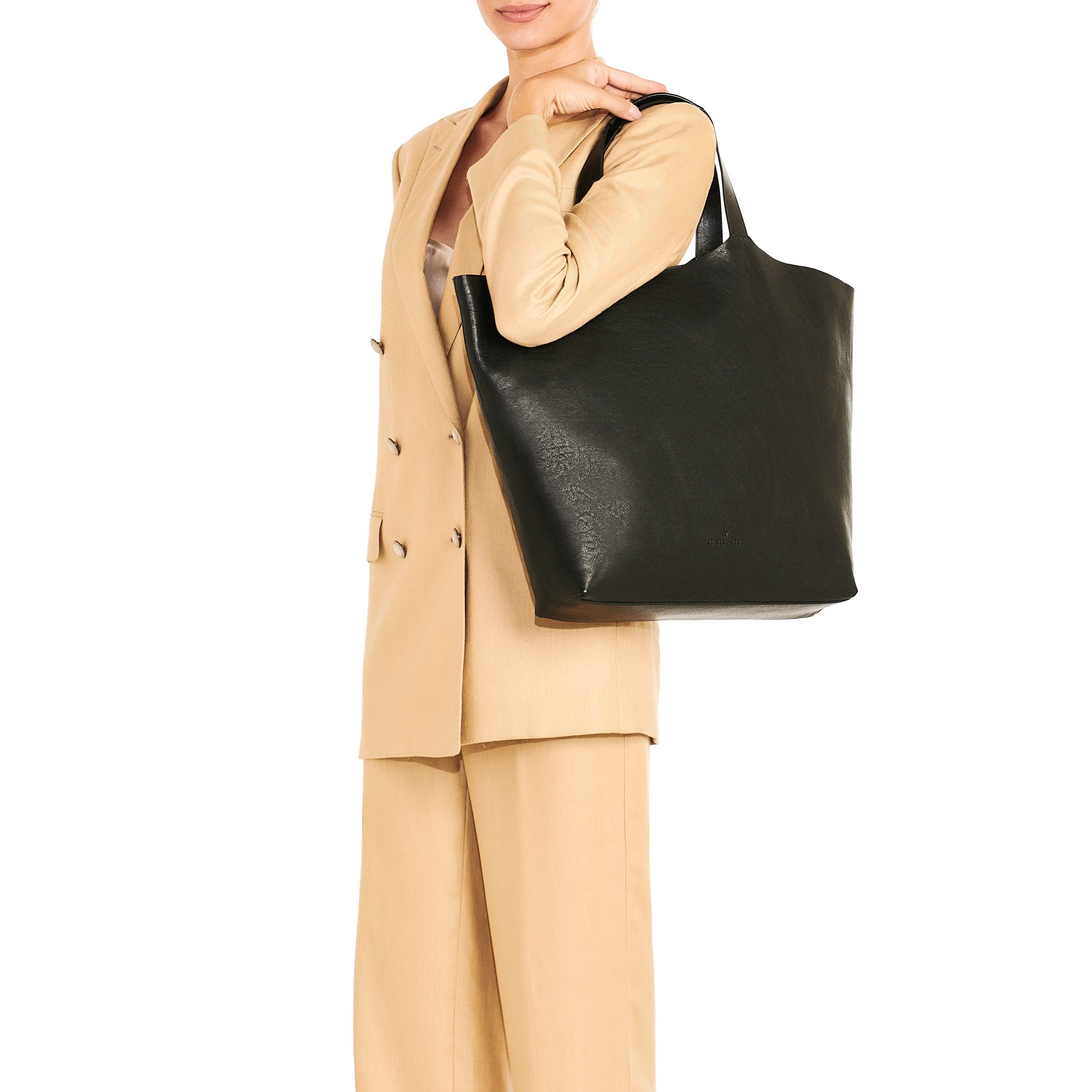 Il Bisonte Le Laudi Shopper Handtasche Schwarz Vollleder
