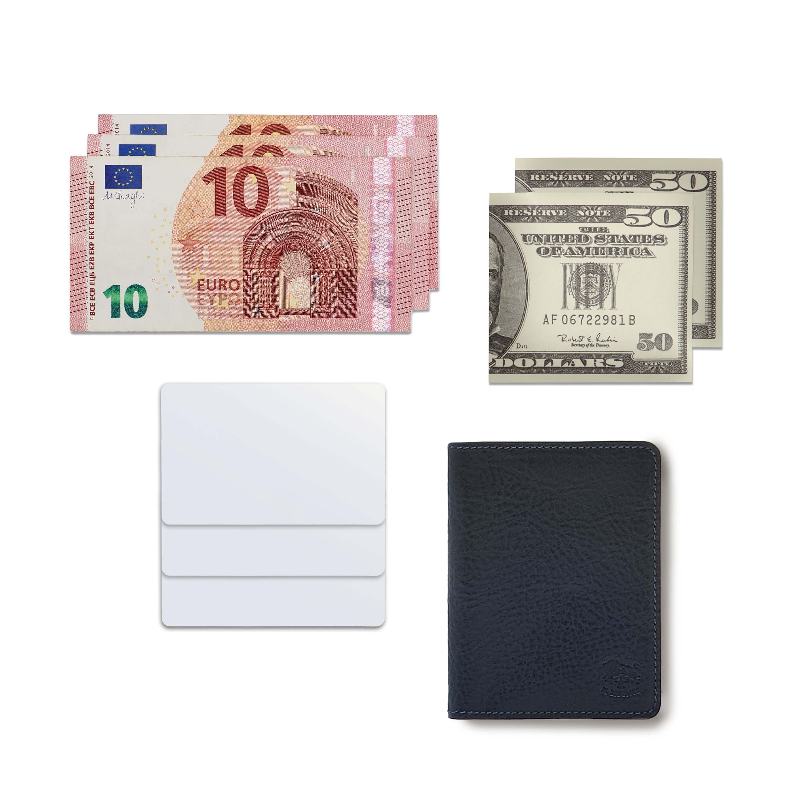 Il Bisonte Porta Carte Kartenetui Rindsleder blau