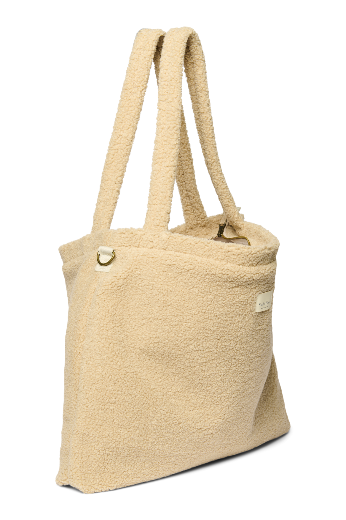 Studio Noos Teddy Wickeltasche Ecru mit Flaschenhalter Teddystoff