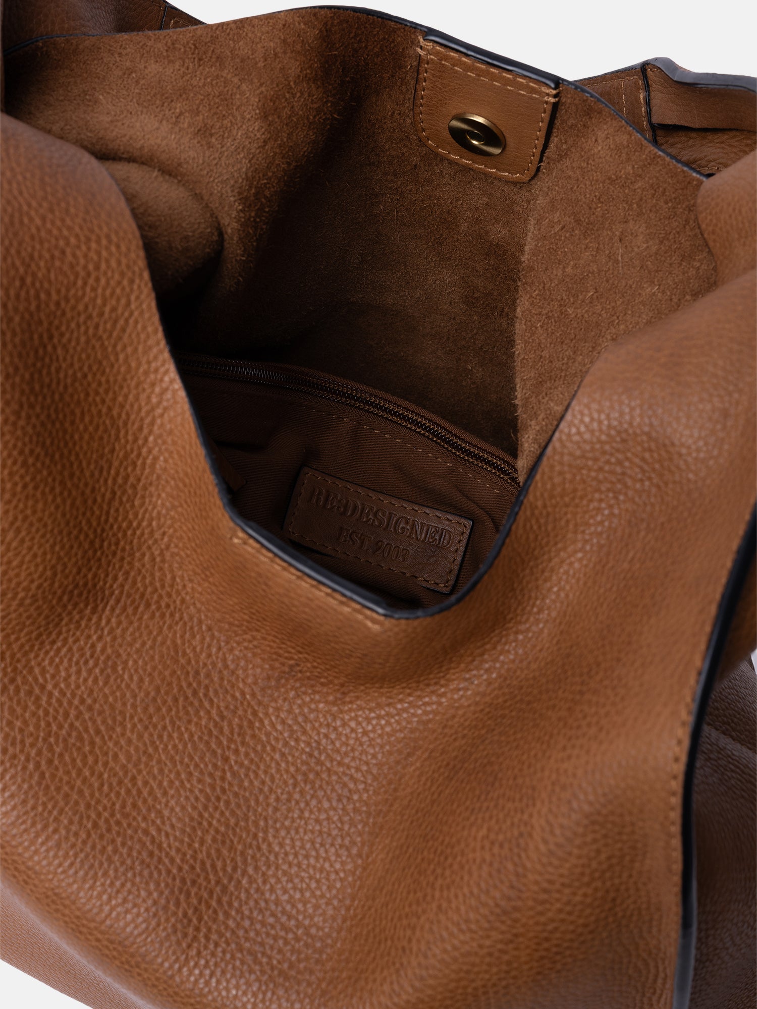 RE:DESIGNED Siv Big Schultertasche Tan Vollleder