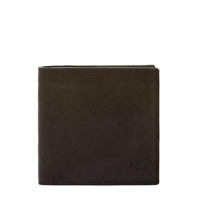 Il Bisonte Galileo Geldbörse Herren Schwarz Vintage-Leder