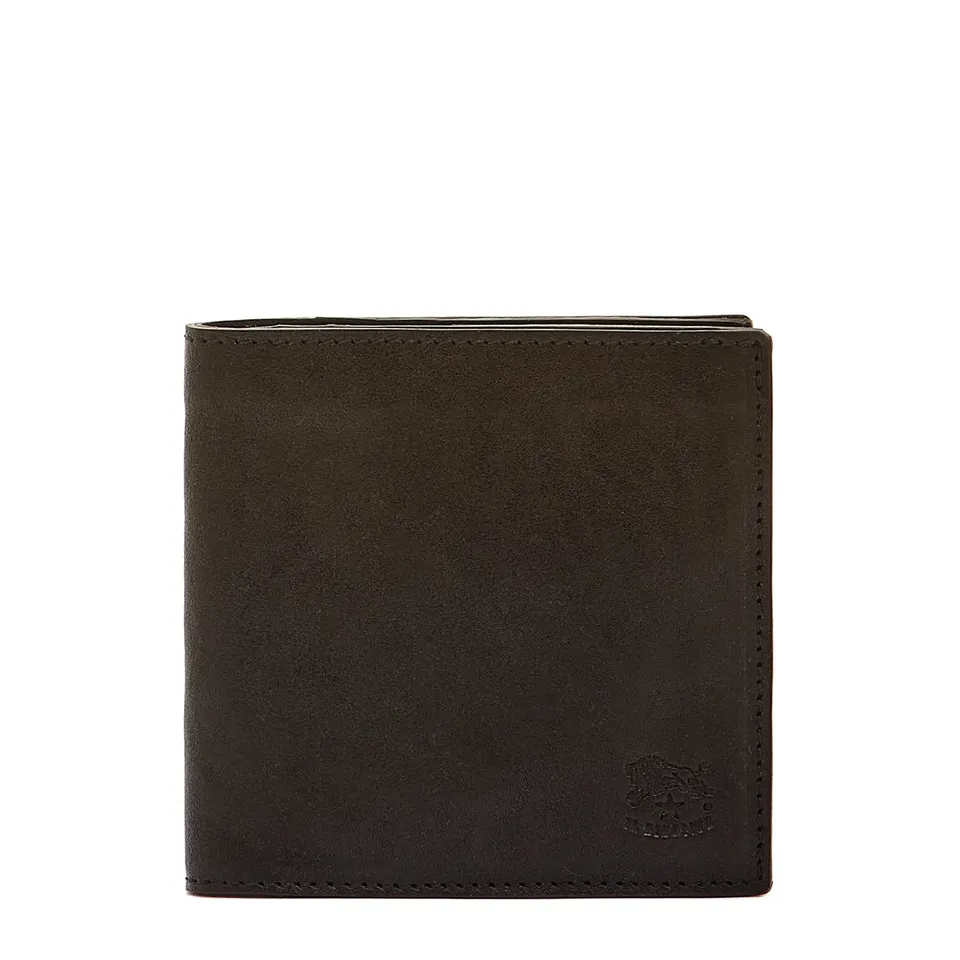 Il Bisonte Galileo Geldbörse Herren Schwarz Vintage-Leder