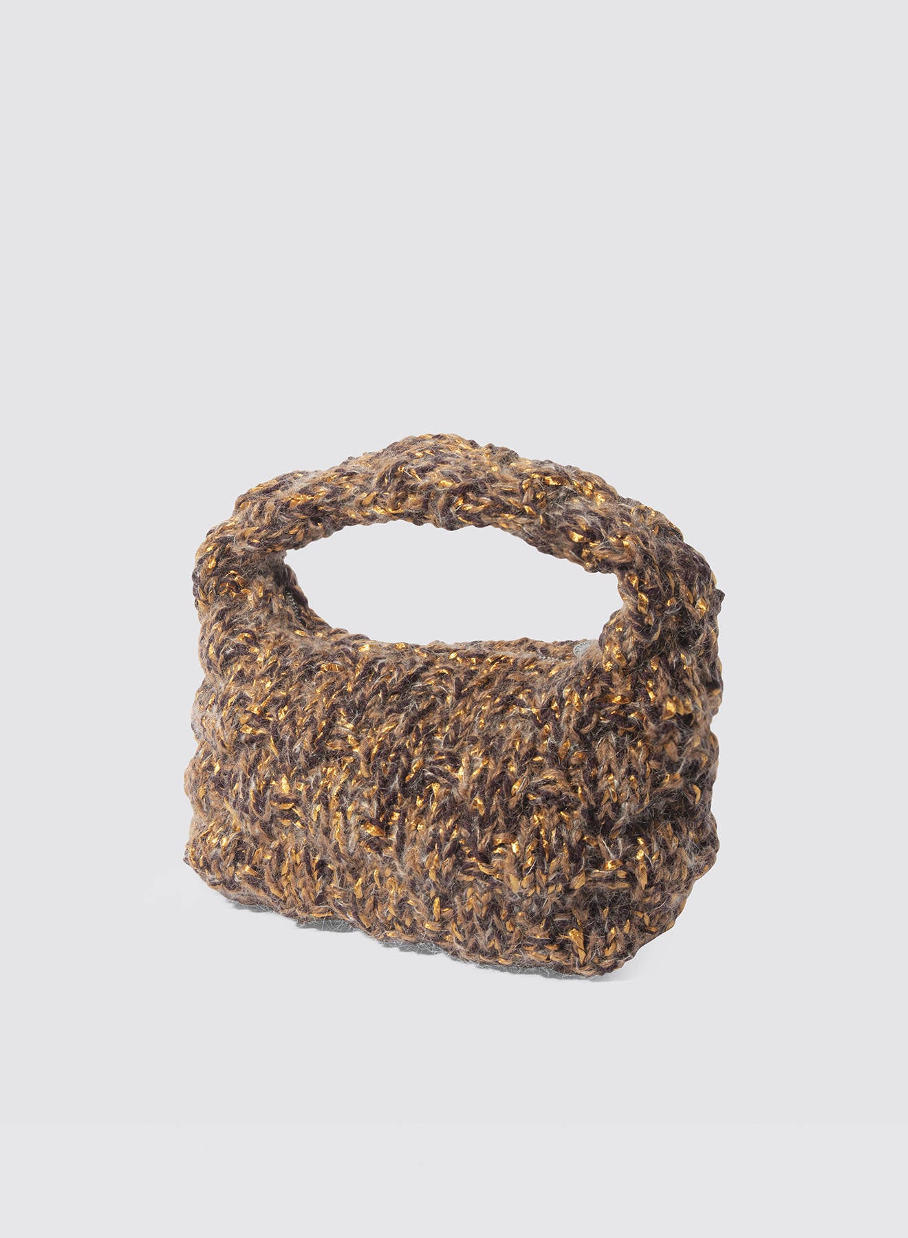 Maria la Rosa Nappy Schultertasche Wolle Bronze