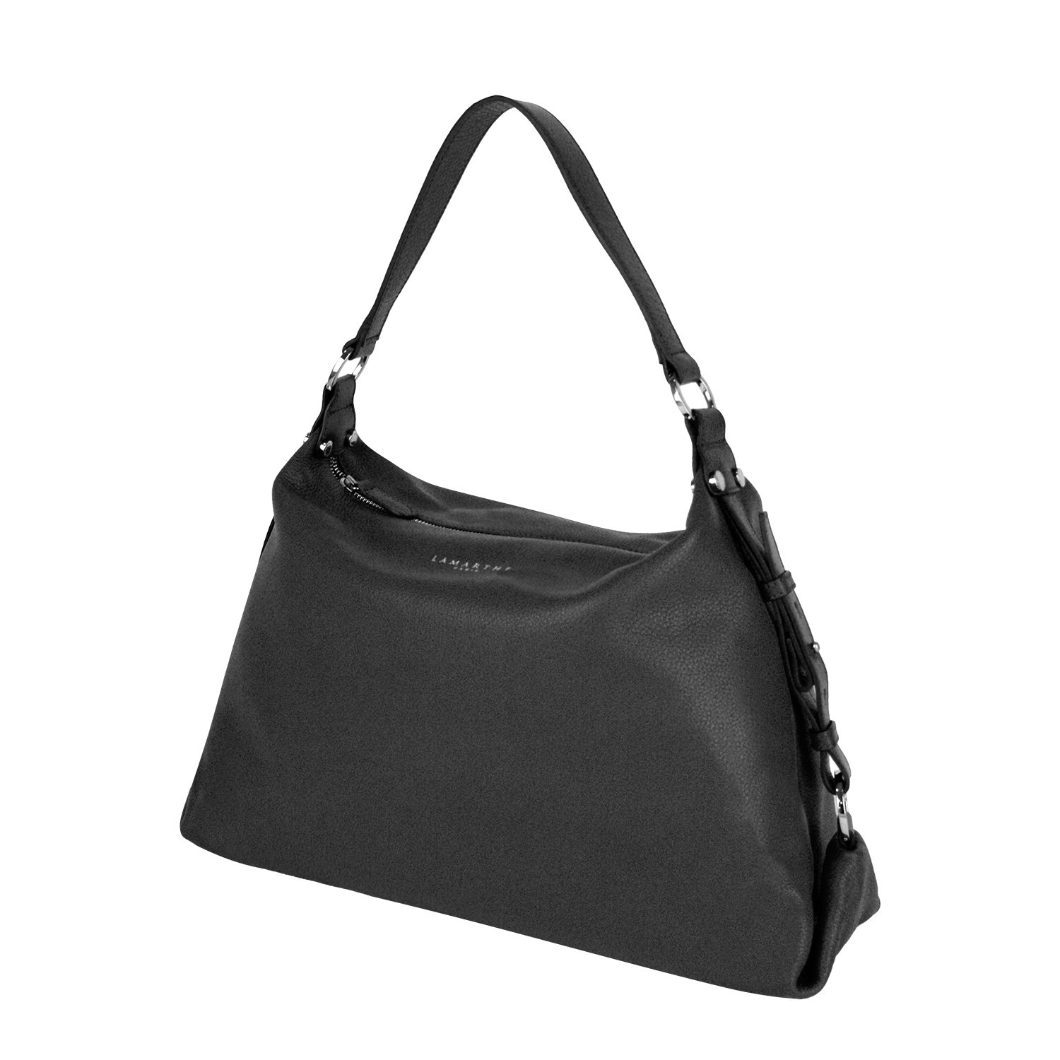 Lamarthe Naturel Schultertasche Schwarz Rindsleder