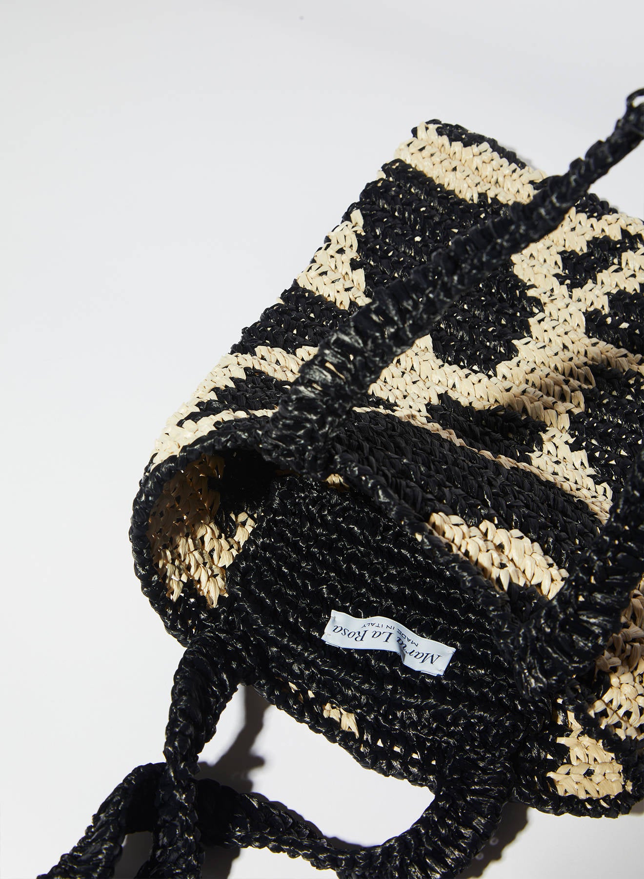 Maria la Rosa Americana Crochet Tote Braun Rafia