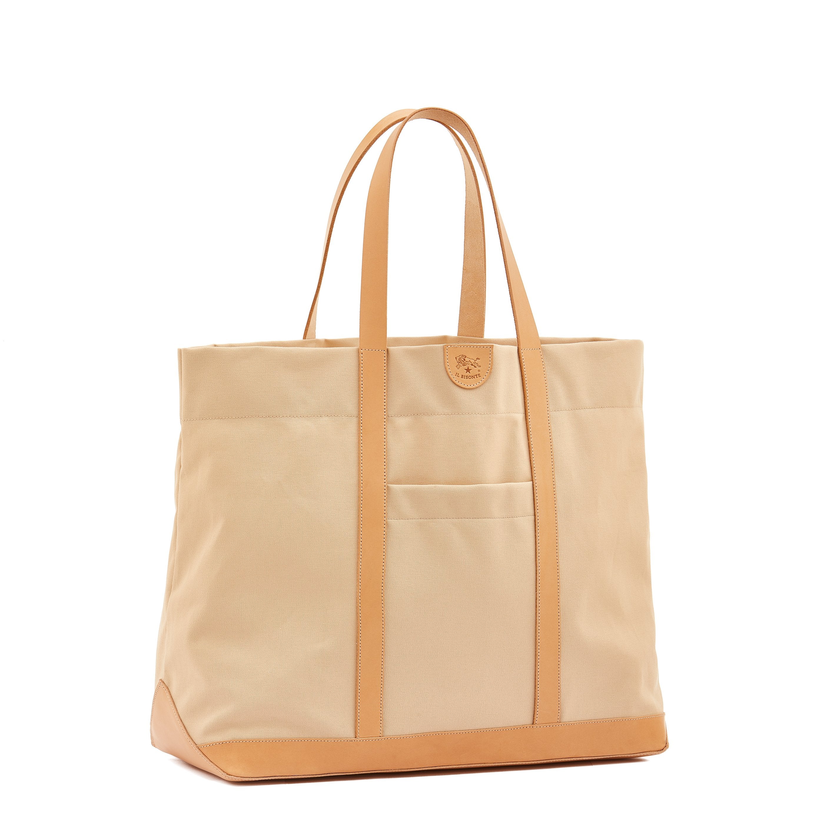 Il Bisonte Shopper Stoff Natur Leder Pouch