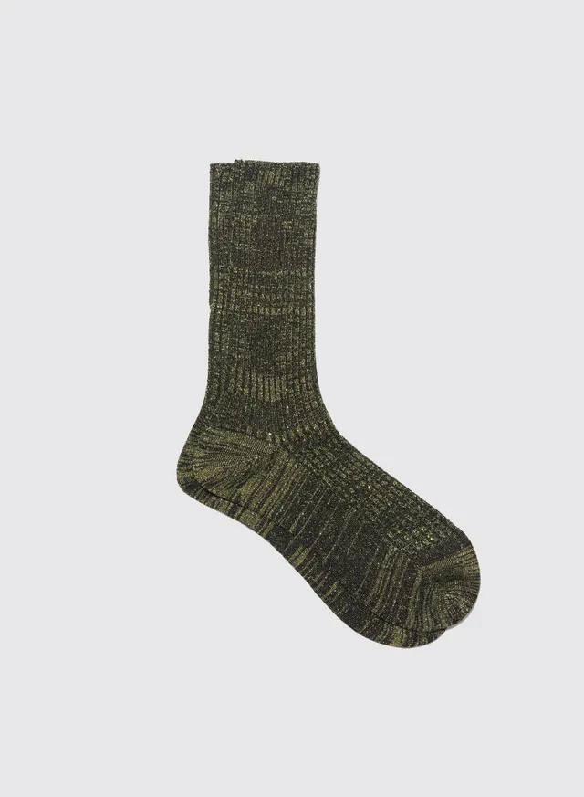 Maria la Rosa Metallic Socken Khaki Glitzer