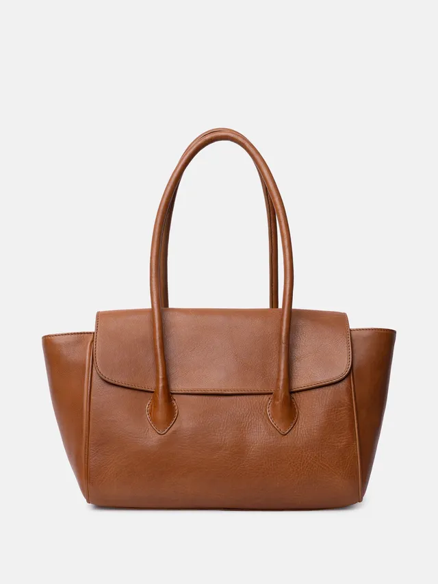 RE:DESIGNED Sisu Big Handtasche Tan Vollleder