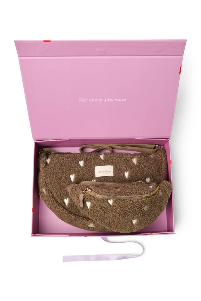 Studio Noos Teddy Geschenkset Brown Hearts 2-teilig