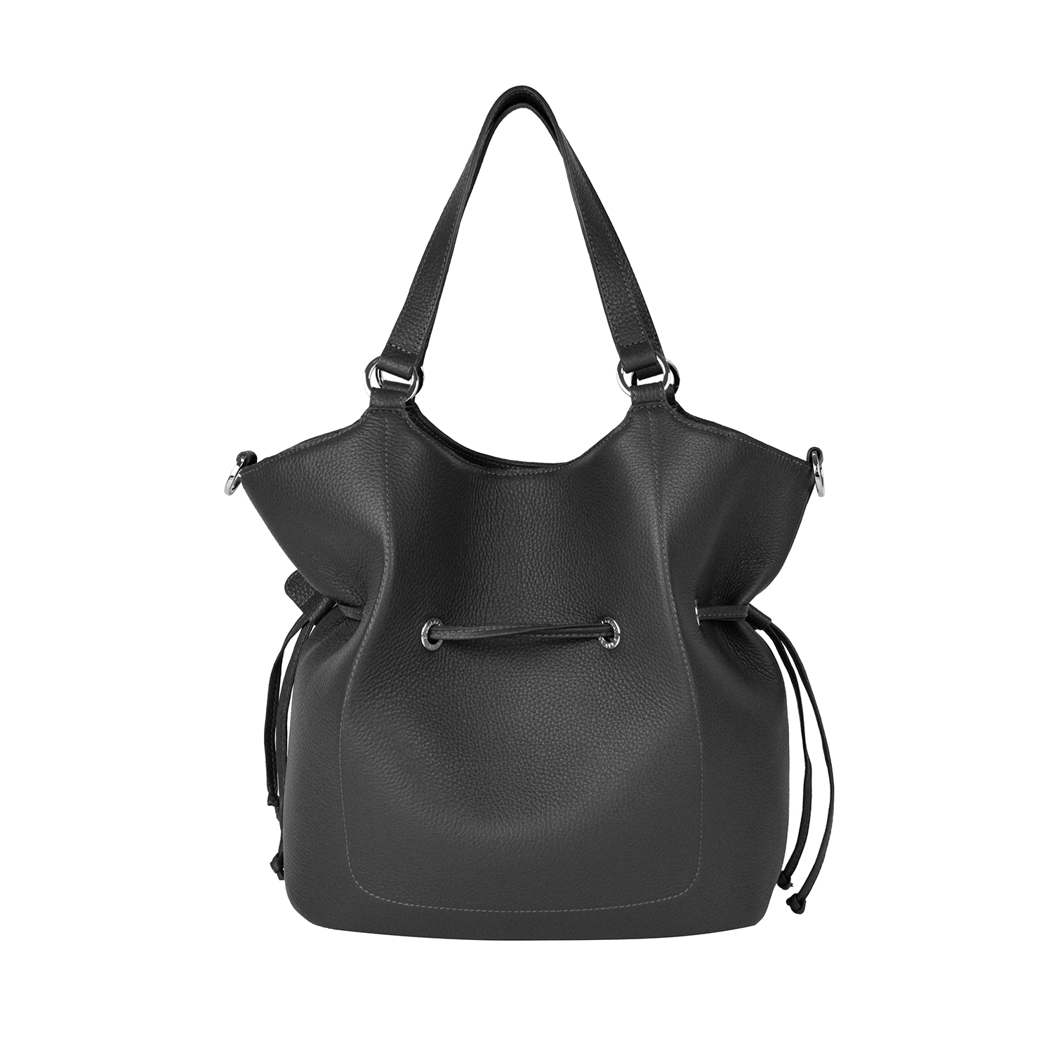 Lamarthe Paris M Schultertasche Schwarz Vollleder