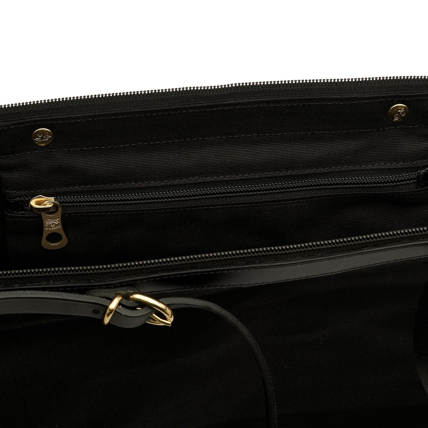 Il Bisonte Caramella Schultertasche Schwarz Vollleder-Trim
