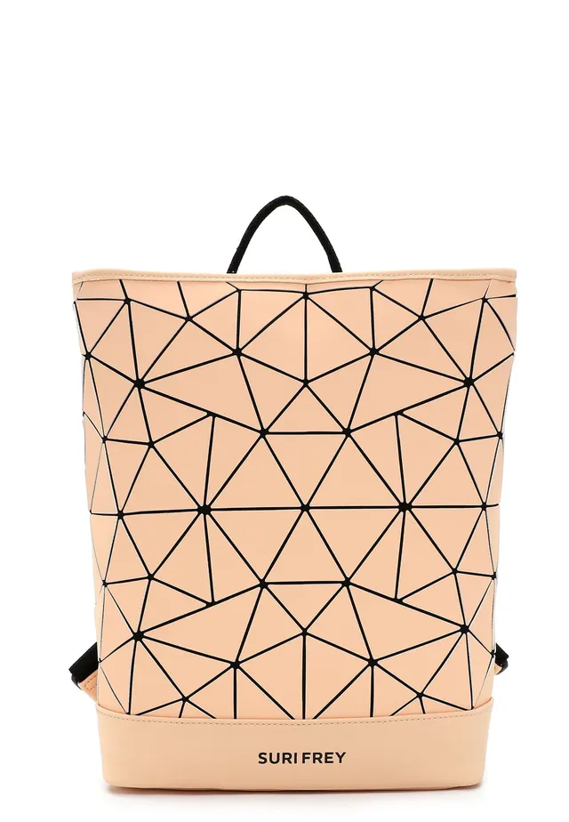 SURI FREY Jessy-Lu City Backpack L Rucksack Apricot 3D-Muster