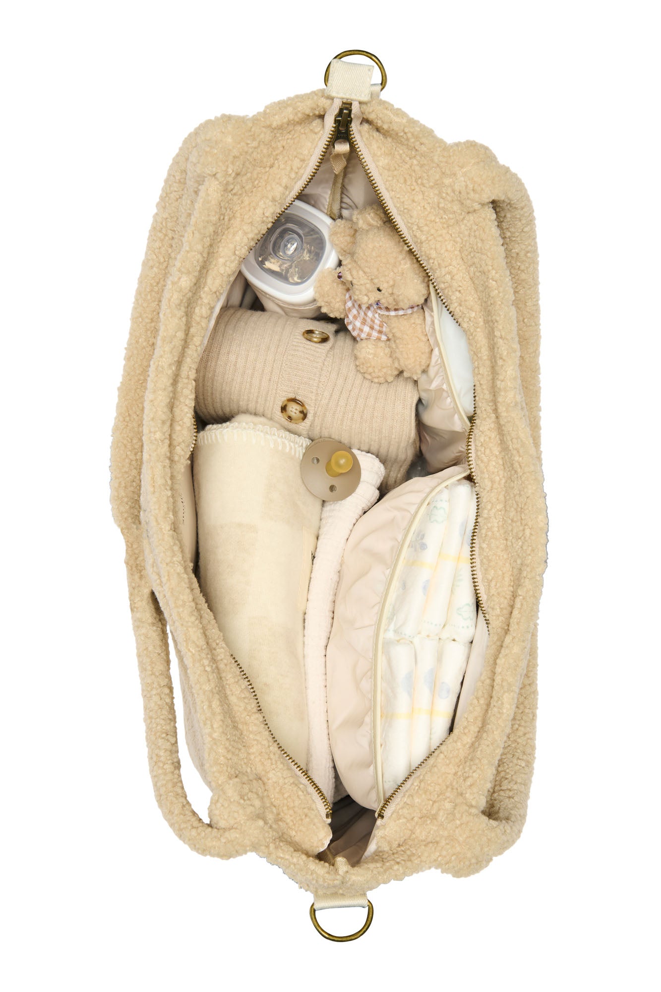 Studio Noos Parent On The Go Geschenkset Ecru Teddy 5-teilig